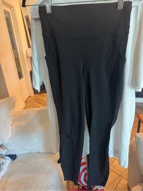 Lululemon Fast & Free High-Rise 7/8 Running Leggings Black Reflective Pockets